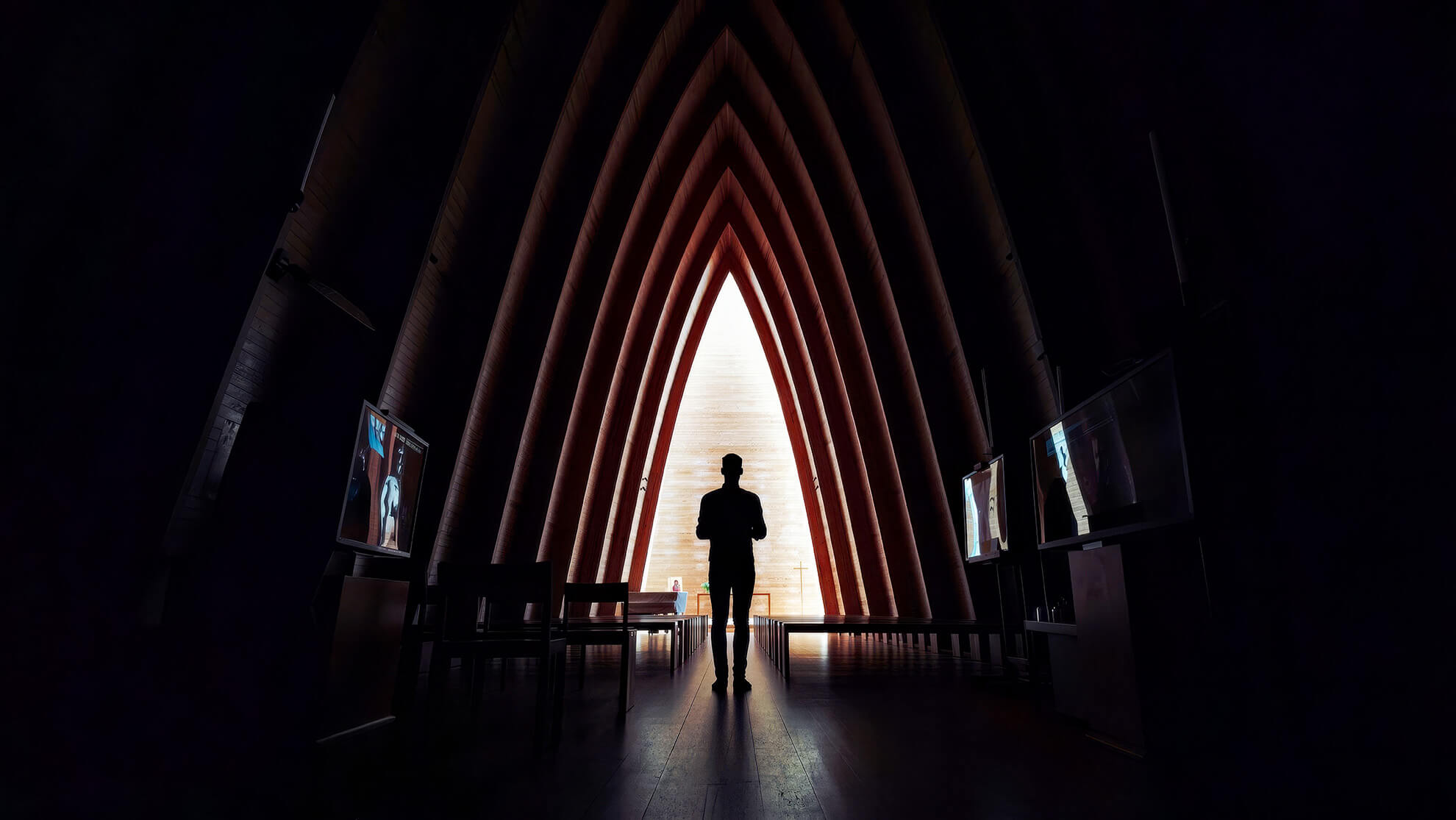 trainer walking through house of worship before active shooter preparedness training